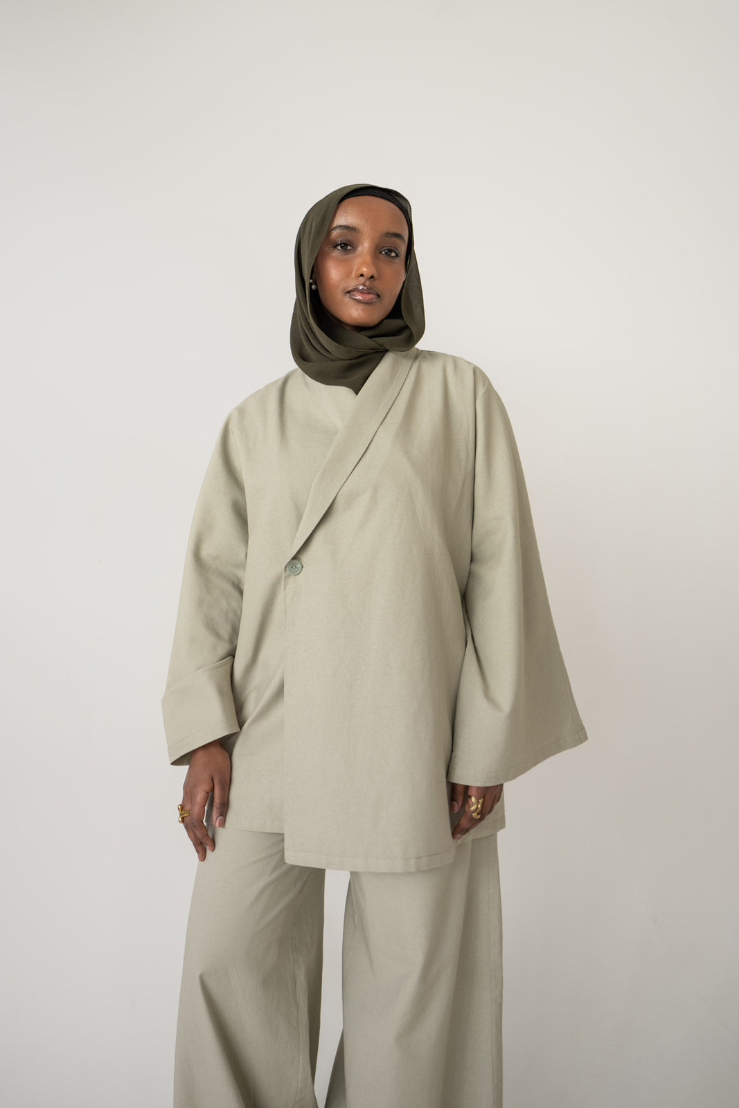 ENSEMBLE KIMONO  VERT SAUGE