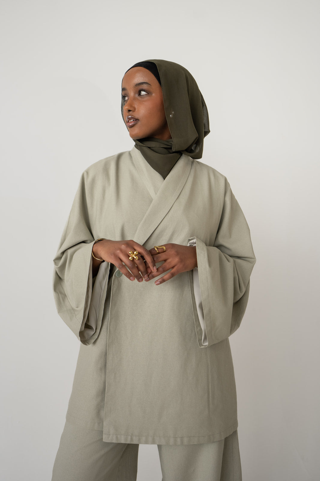 ENSEMBLE KIMONO  VERT SAUGE